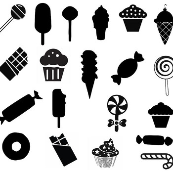 71 Lollipop cupcake svg donut bitten ice cream chocolate candy drawing clip art black and white