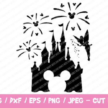 74 Disney Castle SVG, Disney Castle Fireworks SVG, Disney Castle Tinker Bell, Cricut Silhouette, Mickey Head Tinker Bell, Mickey Fireworks