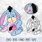 78 Layered SVG PNG DXF Winnie the Pooh Eeyore Donkey Baby Color and Outline Cut files for Cricut Silhouette Iron on Transfer Disney Clip art