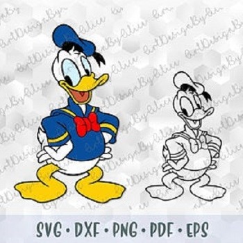 80 SVG PNG Donald Duck Layered Cut files Outline Mickey Minnie Mouse Friends Cricut Silhouette Iron on Transfer Printable Image Template Tsh