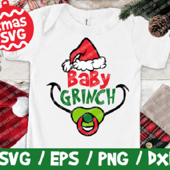 82 Baby Grinch SVG, Christmas SVG, Grinch Vector, Christmas Grinch, Baby Bodysuit, Christmas Baby Shirt, TShirt, Baby Cricut, Grinch Cut Fil