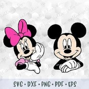 82 Mickey Minnie Mouse SVG PNG Head Ears Hands Pink Bow Layered Cut Files Cricut Space Silhouette Studio Iron on Transfer Sublimation Design