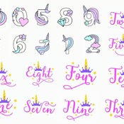 83 Unicorn Numbers svg,cut files,silhouette clipart,vinyl files,Vector Digital,svg file,svg cut file,clipart svg,graphics clipart