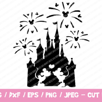 85 Disney Castle SVG, Disney Castle Fireworks SVG, Mickey and Minnie Kissing, Disney Files Cricut Silhouette, Disney Trip, Disney Vacation