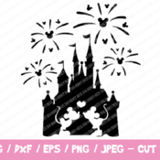 85 Disney Castle SVG, Disney Castle Fireworks SVG, Mickey and Minnie Kissing, Disney Files Cricut Silhouette, Disney Trip, Disney Vacation