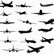 86 Flying airplane svg modern passenger aviation drawing black and white image clip art