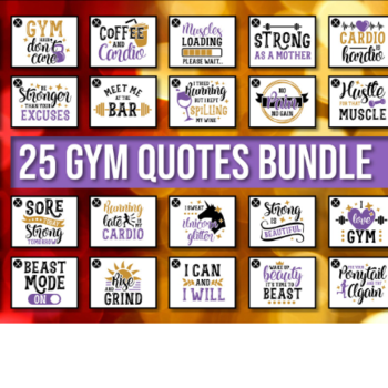 86 Gym Quotes SVG Bundle, Barbell svg, workout svg, sport svg, motivational quotes svg, muscles svg, fintess svg, exercise svg,cricut svg fi