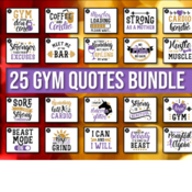 86 Gym Quotes SVG Bundle, Barbell svg, workout svg, sport svg, motivational quotes svg, muscles svg, fintess svg, exercise svg,cricut svg fi