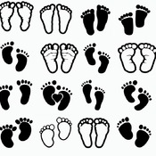 87 Baby footprint svg tattoo ideas kit black and white bundle clip art image