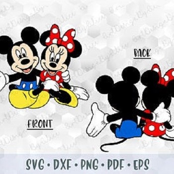 89 SVG PNG Mickey Minnie Mouse Hug Love Head Ears Sitting Front and Back Layered Cut files Cricut Silhouette Iron on Transfer Print Sublimat