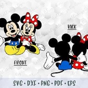 89 SVG PNG Mickey Minnie Mouse Hug Love Head Ears Sitting Front and Back Layered Cut files Cricut Silhouette Iron on Transfer Print Sublimat