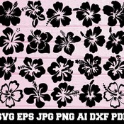 9 Hibiscus SVG Hibiscus Silhouette  SVG Cut Files Hibiscus Bundle SVG- Hibiscus Clipart- Hibiscus Cut File Flower Svg- Instant Download