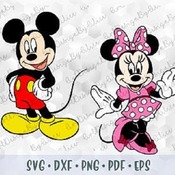 90 SVG PNG Minnie Mickey Mouse Hands Ears Head Pink Bow Polka Dot Layered Cut Files Silhouette Cricut Iron on Transfer Disney Birthday Boy G