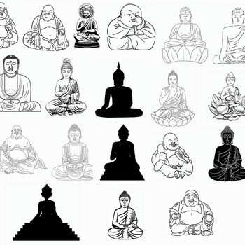 91 Buddha gautam svg laughing statue true religion sitting image bundle clip art