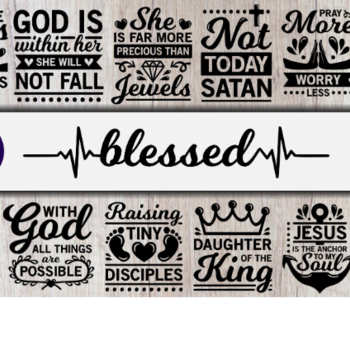 95 Blessed SVG Bundle, blessed mom svg, christian svg sayings, jesus svg, god svg, not today satan svg, pray svg, pray more worry less svg,