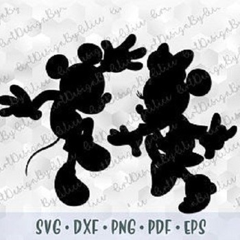 95 SVG PNG DXF Mickey Minnie Mouse Dancing Head Ears Hands Black Silhouette Cut file Cricut Iron on Transfer Print Sublimation Disney Design