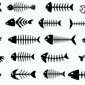 96 Fish bone arrow svg bundle black and white clip art image