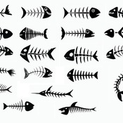 97 Cut file fish bone svg clipart background image black and white