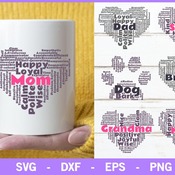 98 Family SVG word cloud, subway art svg, dog svg, paw svg, nana svg, grandma svg, dad svg, sister svg, brother svg, family reunion svg, cri