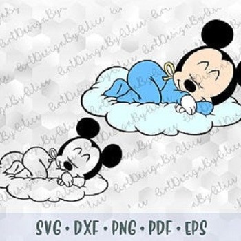 99 SVG PNG Baby Mickey Mouse Sleeping Head Ears Layered Cut file Cricut Silhouette Iron on Transfer Sublimation Child Kid Mickey Minnie Disn