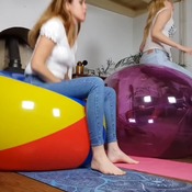Brianna and Evelyn bounces beachball 2