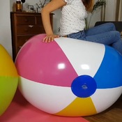 Brianna and Evelyn bunces beachball
