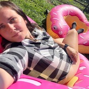 Inflating donutheart float on the  season