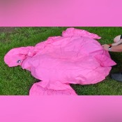 Inflating flamingo float with air compressor