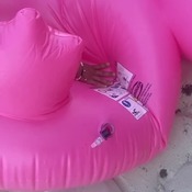 Inflating flamingo float with air compressor