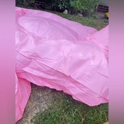 Inflating flamingo float with compressor 2