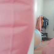 Mermaid inflating flamingo and other float