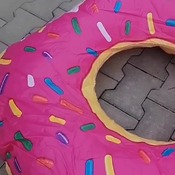 Teri inflating donut float