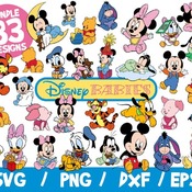 1 Disney Babies SVG Bundle, Disney SVG, Baby Winnie SVG, Baby Mickey, Baby Minnie, Baby Tigger, Baby Eeyore, Baby Piglet, Baby Donald, Daisy