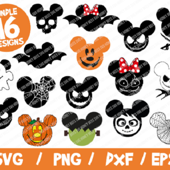 101 Mickey Pumpkin SVG, Mickey Halloween SVG, Disney Halloween SVG, Mickey Jack Head, Mickey Frankenstein, Coco, Ghost Bat Mickey Pirate, Mi