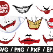 102 The Joker SVG Bundle, The Joker Smile Face Mask, Halloween SVG, Halloween Face Mask, Smile Nose SVG Mask, Halloween Mask Joker, Batman