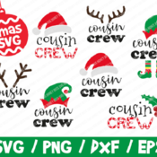 107 Christmas SVG Bundle, Merry Christmas SVG, Santa Claus SVG, Snowman Face Svg, Reindeer Svg, Santa Hat, Cousin Crew, Elf, Holly, I tried
