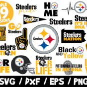 109 Steelers SVG Bundle, Pittsburgh Steelers, NFL Team SVG, Steelers Nation Shirt, Steelers Cricut, Black and Yellow Svg, Steelers Dna, Foot