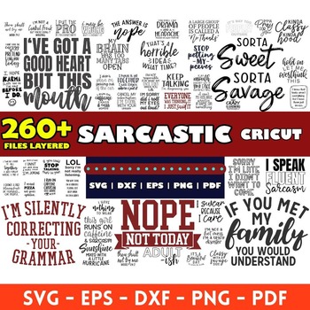 11 Sarcastic mega big bundle svg png clipart vector Quotes sarcasm files Sayings Sassy