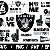 115 Raiders SVG Bundle, Las Vegas Raiders, NFL Team SVG, Raider Nation Shirt, Raid Or Die Cricut, Raiders For Life, Raiders Logo, Raiders He
