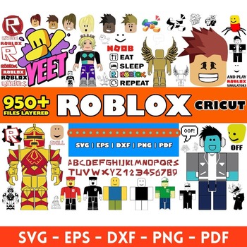 12 Roblox mega big bundle svg png clipart vector Invitation Birthday Cake Topper Cricut file