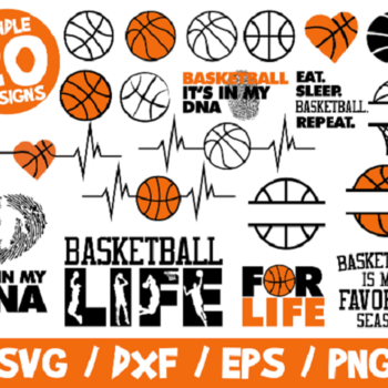 121 Basketball SVG Bundle, Basketball It's In My DNA, Basketball Life, For Life, Cricut, Vector, TShirt, Ball, Net, Eat Sleep Repeat, Heartb