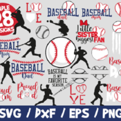 124 Baseball SVG Bundle, Love Baseball Vector, Baseball Mom, Proud Baseball Dad, Baseball Stitches, Ball, Baseball Cricut, Baseball Season S