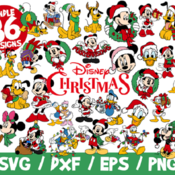 129 Disney Christmas SVG Bundle, Mickey Christmas SVG, Minnie Christmas, Mickey Ornament, Minnie Christmas, Donald, Daisy, Merry Christmas T