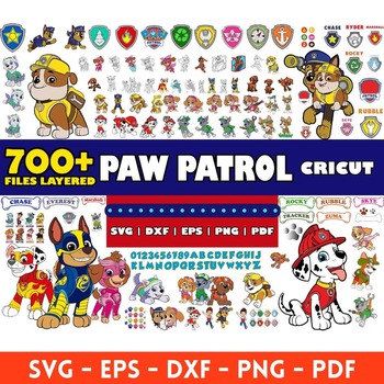 14 Paw Patrol mega big bundle svg png clipart vector instant download layered files for Cricut