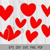 145 SVG PNG Hand drawn Hearts Valentine Day Layered Vector Cut files Cricut Silhouette Iron on Template Valentine's Print Clip art Hearts Lo