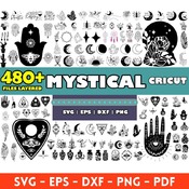 15 Mystical mega big bundle svg png clipart vector Moon Celestial Witchy Magic Mystic Cat Layered Files for cricut