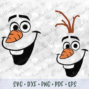 150 Olaf Snowman Head Face Frozen 2 SVG PNG Layered Cut files Outline Stroke Coloring Page Cricut Silhouette Iron on Transfer Sublimation De