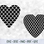 158 SVG PNG Mermaid Heart Pattern Background Overly Cut files Cricut Silhouette Iron on Transfer Sublimation Fish Scale Heart Template Stenc