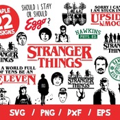 16 Stranger Things SVG, Stranger Things Vector, Hawkins High School, I'm Stuck In Upside Down, In A World Full Of Ten Be An Eleven, Should E