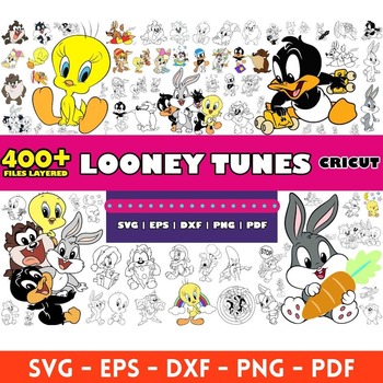 17 Looney Tunes mega big bundle svg png clipart vector layered digital vector file for cricut and Silhouette